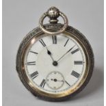 A Heavy Silver Pocket Watch Having Subsidiary Seconds Hand Indicator, Roman Numerals on a White