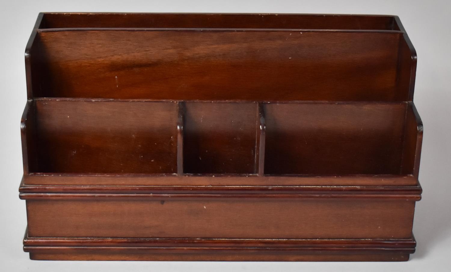 A Mahogany Desk Tidy with Five Sections for Stationery Etc. 36.5x15.5x19cms High - Image 2 of 3