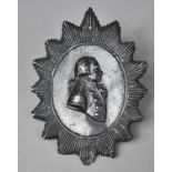 A 19th Century Painted Lead Plaque of George IV, 13cm x 17cm