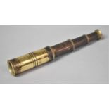 A 19th Century Pocket Three Drawer Telescope, Maximum Length 20cm