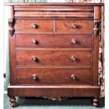 A Late 19th Century Mahogany Scottish Chest of Two Short and Three Long Drawers with Secret Drawer
