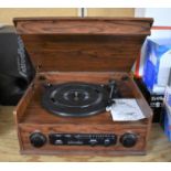 A Modern but Vintage Style Faux Wooden Cased Music Radiogram, 43cm Wide