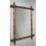 A Late 19th/Early 20th Century Bamboo Framed Wall Mirror, 59x76cm Max