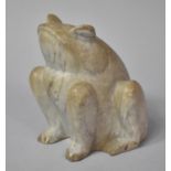 An Early 20th Century Chinese Carved Marble Frog, 15cm high