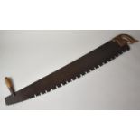 A Vintage Crosscut Two Handled Saw, 117cm wide