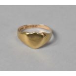 A 9ct Gold Shield Shaped Signet Ring, Size M.5 2.7gms