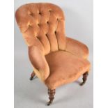 A Late Victorian/Edwardian Button Upholstered Ladies Nursing Chair.