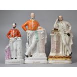 Three 19th Century Staffordshire Pottery Figures, Two of Garibaldi Standing with a Marbleised