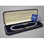 A Cultured Pearl Necklace with 9ct Gold Clasp by Goldsmiths, Walker and Hall, In Original Box