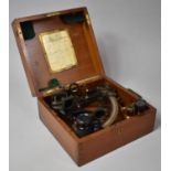 An Edwardian Mahogany Cased Bell Pattern Sextant by Heath and Co, Dated 1912 and Complete with Three