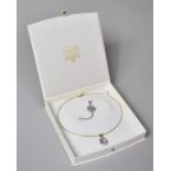 A Clogau 9ct Gold Welsh Yellow Gold Necklace with White Gold Floriate Pendant. Gross Weight 8.3gms