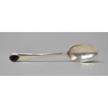 A Single Silver Coffee Spoon with Oval Blue John Cabochon Mount to terminal, B'ham 1973