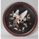 A Late 19th Century Japanese Shibayama Wall Plaque, Decorated with an Eagle Resting on a Carved