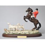 A Beswick Hunting Group, 'Tally Ho', Model No 3464 in Gloss. Oval Wooden Plinth