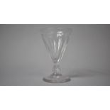 A 18th/19th Century Drinking Glass Having Pedestal Silesian Stem Supporting Conical Bowl on