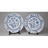 A Pair of Late 19th Century/Early 20th Century Meissen Blue and White Plates, 31cm Diameter (Chip to