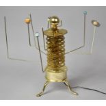 A Modern Kit Built Brass Orrery with Electric Motor, 38.5cms High