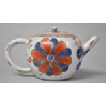 An 18th Century Chinese Teapot of Squat For in the Imari Pallet Decorated with Floral Motif
