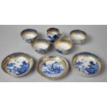 A Collection of Late 18th/19th Century Chinese Blue and White Exportwares to Include Four Tea Bowls,