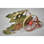A Large and Detailed Scratch Built Metal Model of a Three Furrow Reversible Plough, 52cms Long. Hub