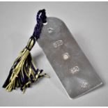 A Large Silver Bookmark with Tassel, 8cm High, 23.4gms