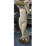 A Large Reconstituted Stone Garden Figure of a Classical Maiden, 115cm high