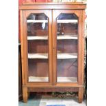 A Late 19th/Early 20th Century Mahogany Display Cabinet with Galleried Top, Glazed Doors to Four