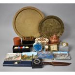 A Collection of Sundries to Include Set of Billiard Balls, Cash Tin, Indian Dagger, Alarm Clock,
