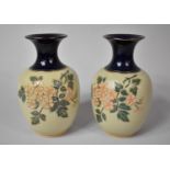 A Pair of Lovatt Floral Vases, 20cm high