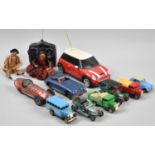 A Small Collection of Vintage Playworn and Diescast Toy Cars, Radio Controlled Mini etc