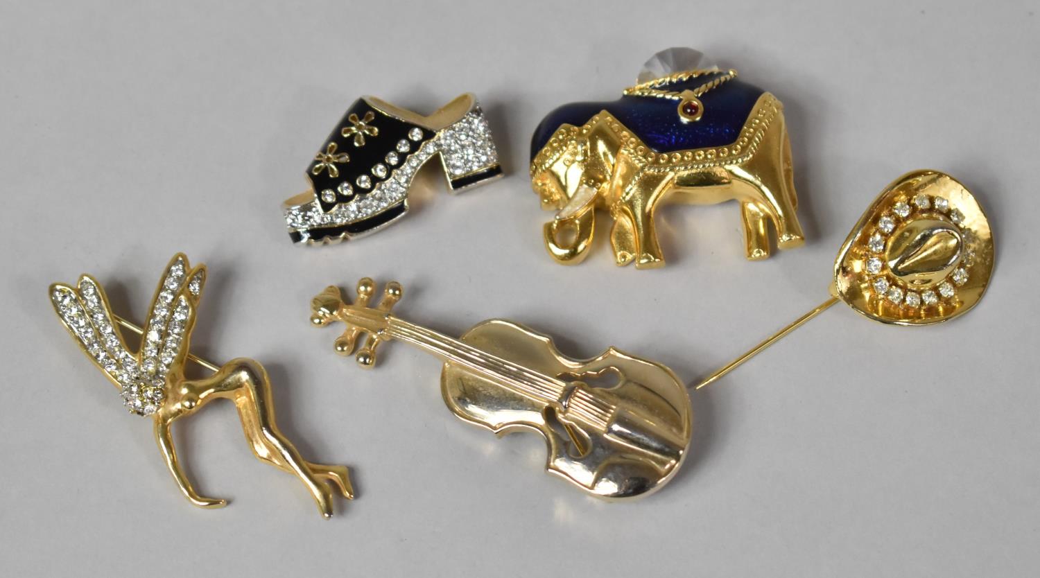 A Collection of Various Enamelled and Jewelled Brooches etc