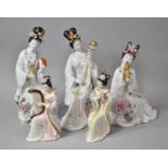 A Collection of Oriental Figures, Musicians etc Tallest 40cm high