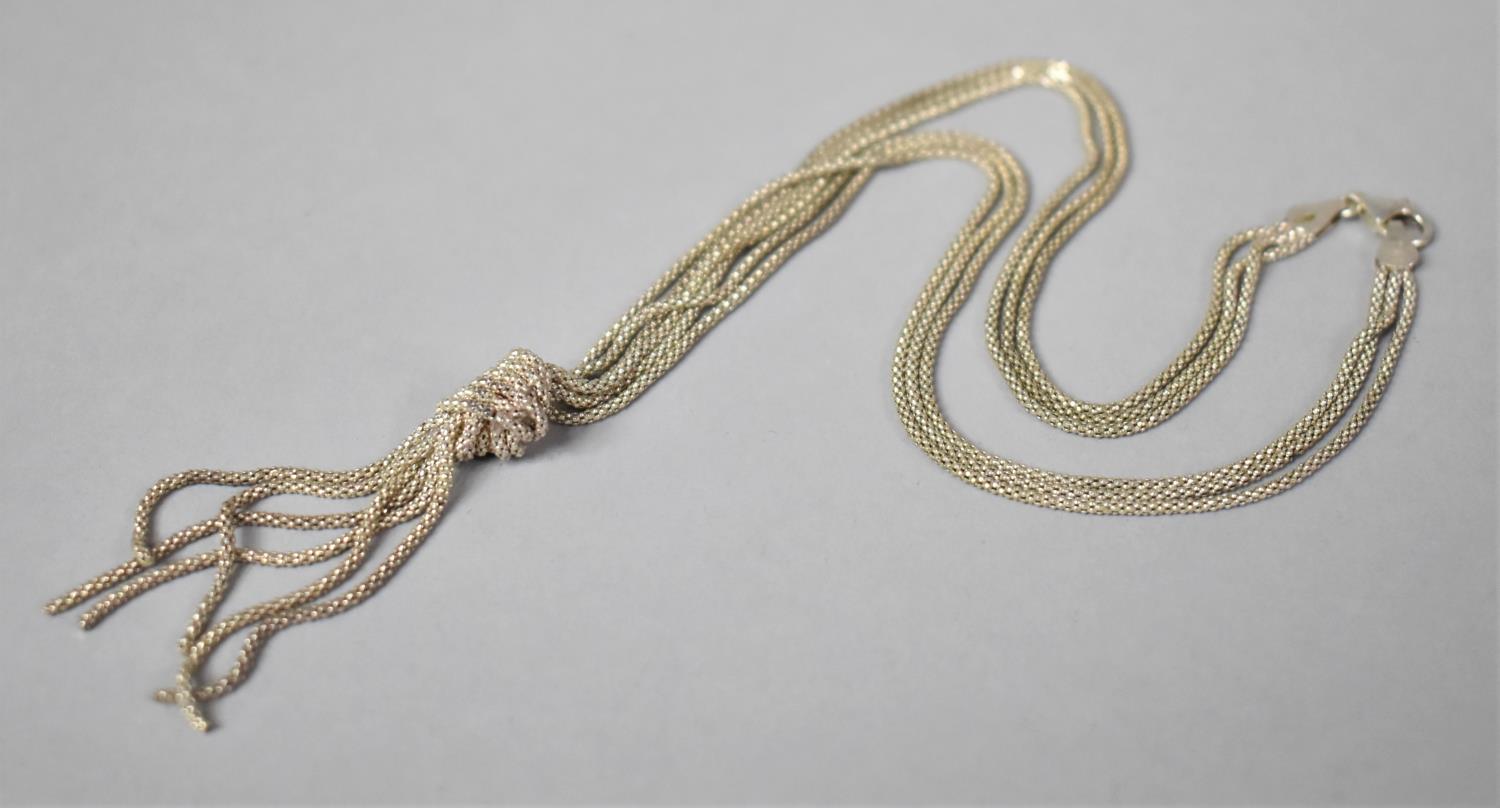 A Silver Three Strand Knotted Necklace