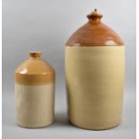A Stoneware Bottle for Union Brewery Co., Wellington, Salop Together with a Large Example, 54cm high
