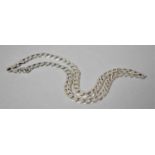 A Silver Kerb Necklace Stamped 925, 46cm Long
