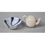 A Chinese Miniature Porcelain Bowl Together with A Miniature Puzzle Jug in the Form of a Teapot,