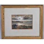 A Small Gilt Framed Watercolour, Moonlight Over Windermere by Arthur Suker, Named and Titled