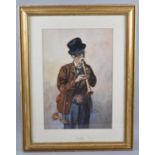 A Framed American Watercolour by Morna Roeg, Itinerant Musician, Signed and Dated Sep 1918 Lower