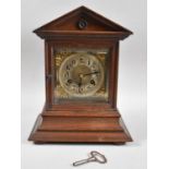 A Late 19th Century American Mantle Clock of Architectural Form, Working Order, 33cm high