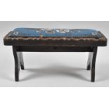 A Late 19th/Early 20th Century Rosewood Folding Miniature Table with Beadwork Pad Top and Carved