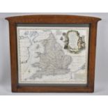 An Oak Framed Map of "South Britain or England and Wales" by Emanuel Bowen, 43x35cm