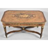 An Early 20th Century French Ormolu Mounted and Inlaid Kingwood Coffee Table with Crossbanded Top