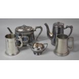 A Collection of Silver Plated Items to Include Teapot etc