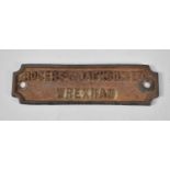 A Vintage Cast Metal Name Plate for Rogers & Jackson Ltd Wrexham, 19cm Long