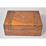 A Late 19th Century Walnut Workbox with Banded Inlay, Missing Inner Tray, 30cm wide