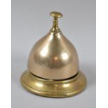 A Late 19th/Early 20th Century Brass Desktop Reception Bell, Working Order, 10.5cm high