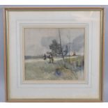 A Framed Watercolour by Charles J Watson RE, Dutch Scene, On the Road, Dated 1890, 26x23cm