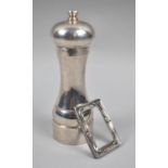 A Hallmarked Silver Pepper Grinder, 15.5cm high Together with a Miniature Silver Photo Frame, 6cm