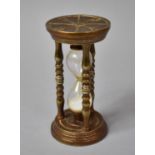 A Brass Hourglass, 14cm High