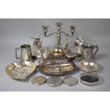 A Collection of Various Silver Plated Items to include Helmet Shaped Sugar Bowl and Scoop,